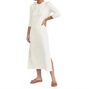 NEW Z SUPPLY ruffle hoodie dress in cloud dancer